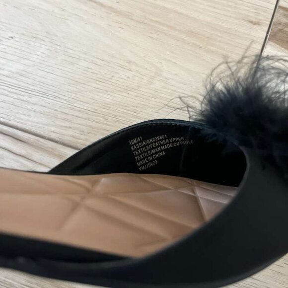 BCBGeneration Kassia Faux Feather Ankle Strap Ballet Flat - Picture 6 of 7